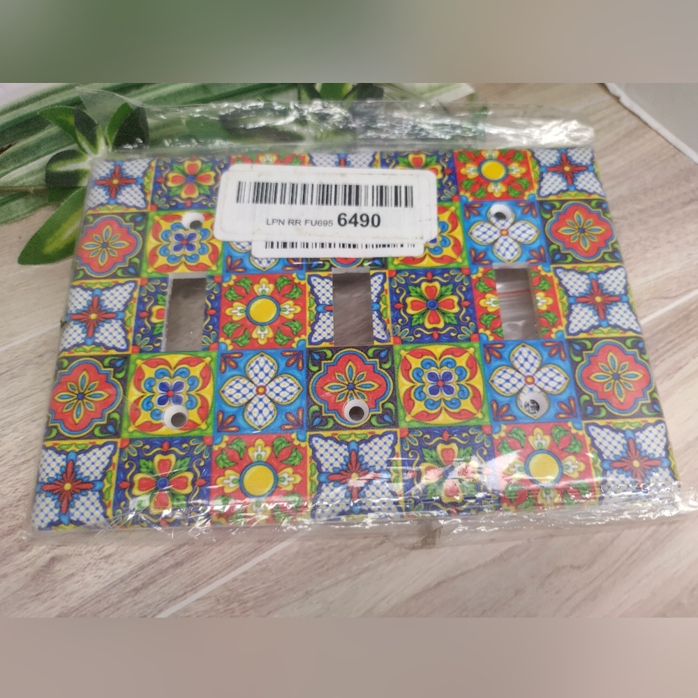 Mexican Talavera Ceramic Tile Decorative Wallplate 3 Light Switch
